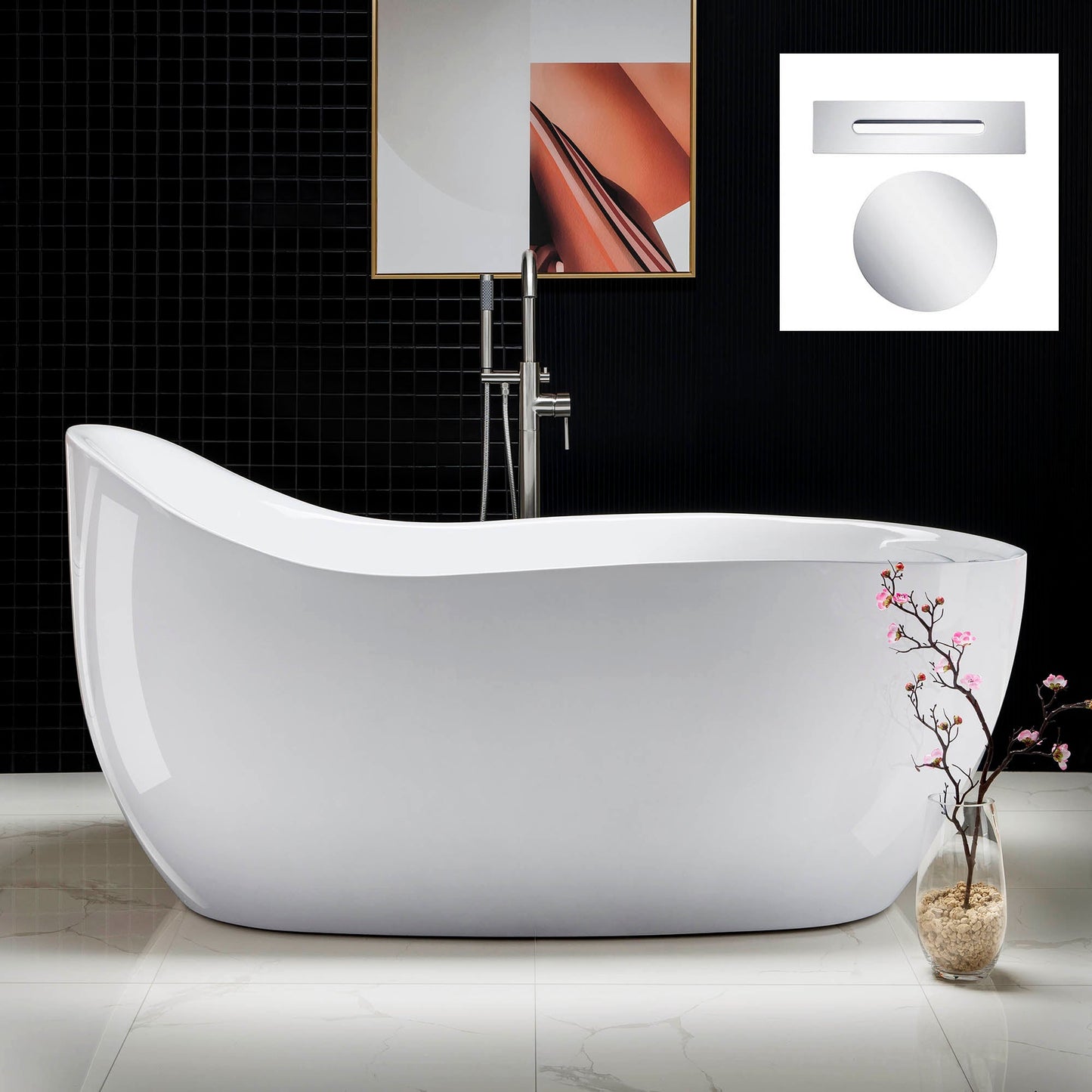 WOODBRIDGE B-0033 Deluxe Air Bubble Free Standing Bathtub