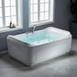 WOODBRIDGE 70-7/8"L x 47-1/4"W 2 Person Freestanding Hydrotherapy Whirlpool and Air Bath Heated Soaking Combination Massage Tub