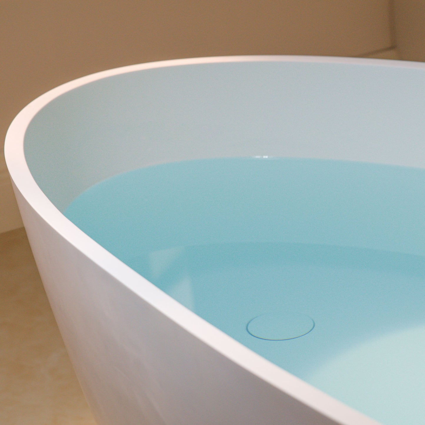 WOODBRIDGE 58-5/8" L x 29-1/8" W Luxury Contemporary Solid Surface Stone Resin Freestanding Bathtub