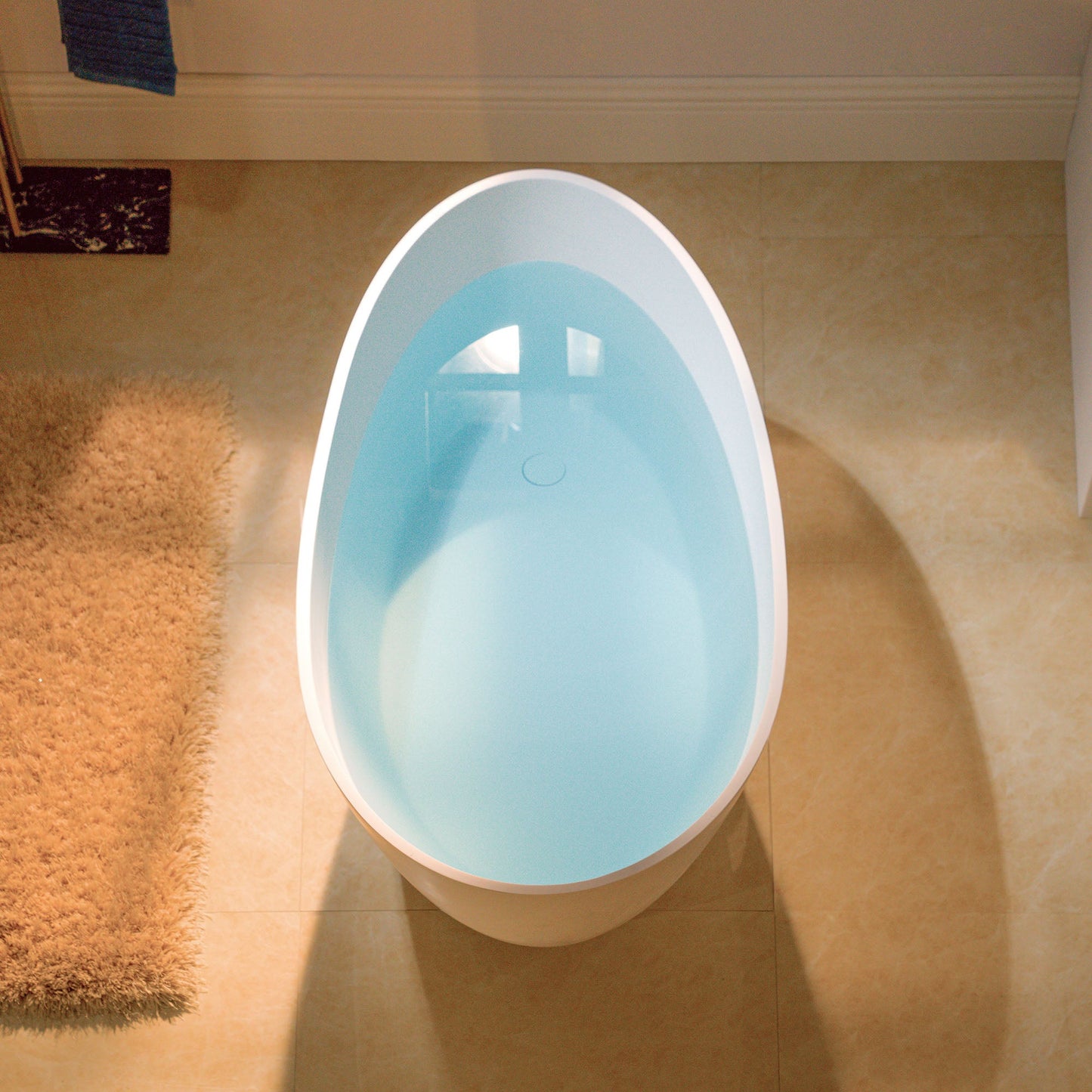 WOODBRIDGE 58-5/8" L x 29-1/8" W Luxury Contemporary Solid Surface Stone Resin Freestanding Bathtub