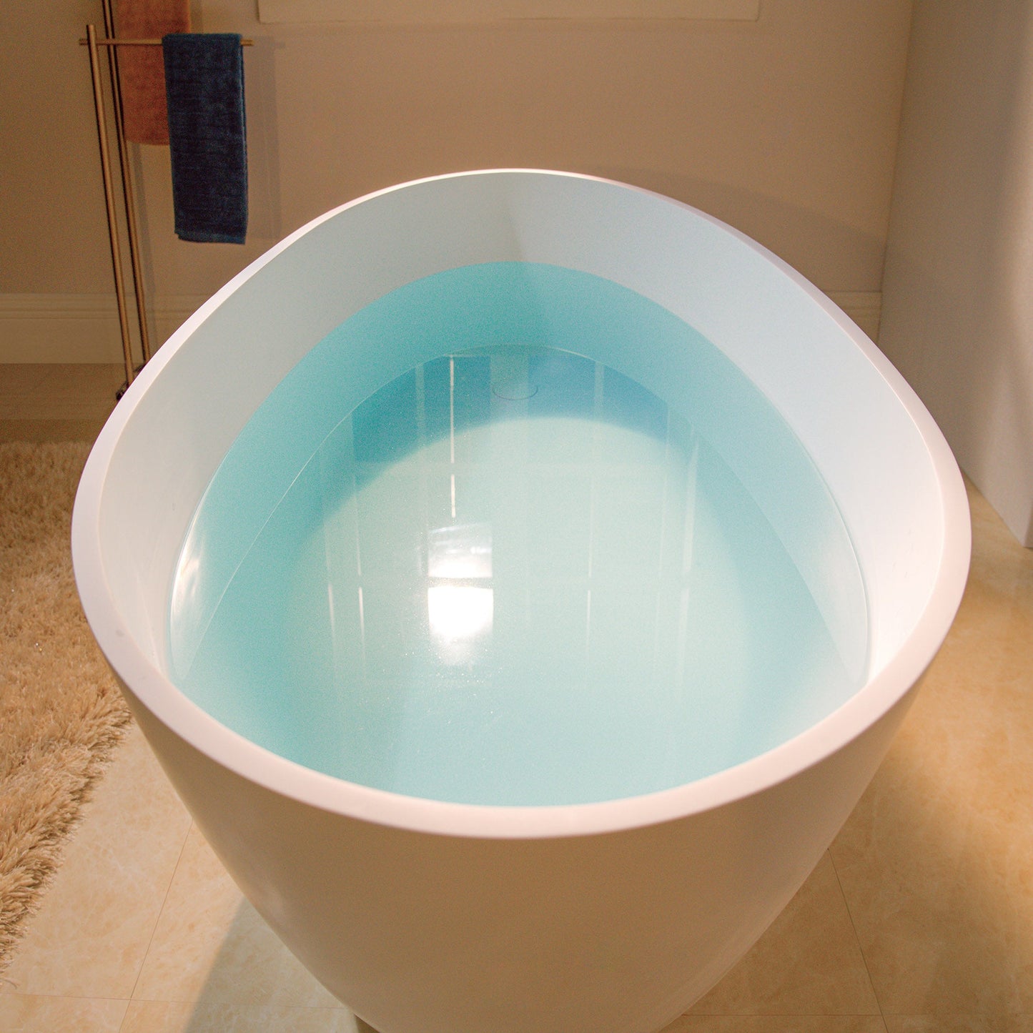 WOODBRIDGE 58-5/8" L x 29-1/8" W Luxury Contemporary Solid Surface Stone Resin Freestanding Bathtub