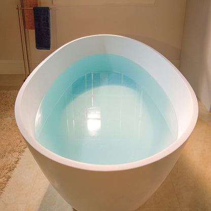 WOODBRIDGE 58-5/8" L x 29-1/8" W Luxury Contemporary Solid Surface Stone Resin Freestanding Bathtub