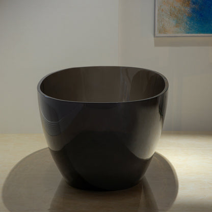 WOODBRIDGE 65-3/8" L x 29-1/8" W Transparent Black Stone Resin Freestanding Soaking Tub