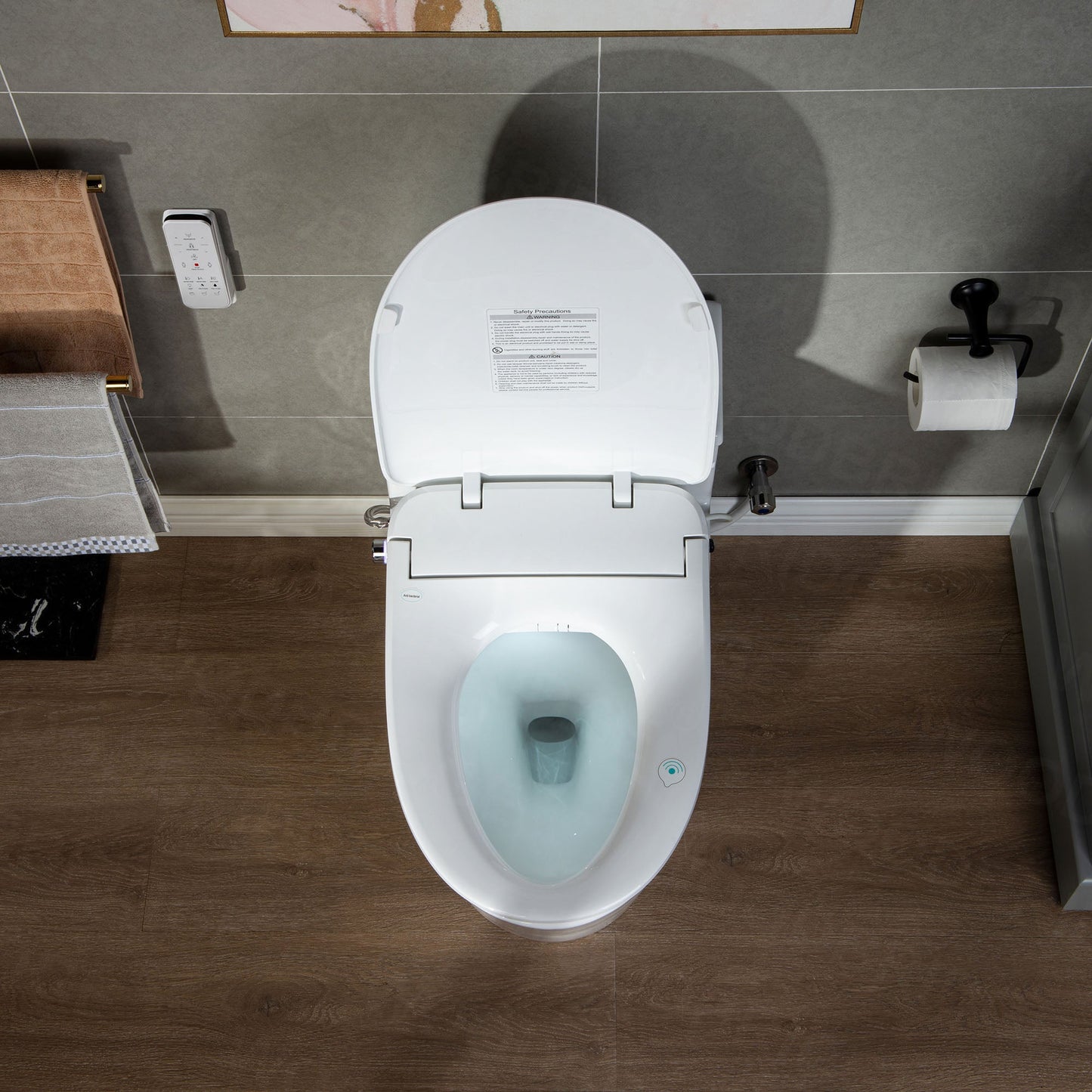 WOODBRIDGE T-0047 One Piece 1.1GPF/1.6 GPF Dual Flush Elongated Toilet with Advance Smart Bidet Toilet in White
