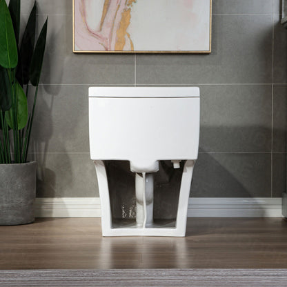 WOODBRIDGE T-0047 One Piece 1.1GPF/1.6 GPF Dual Flush Elongated Toilet with Advance Smart Bidet Toilet in White