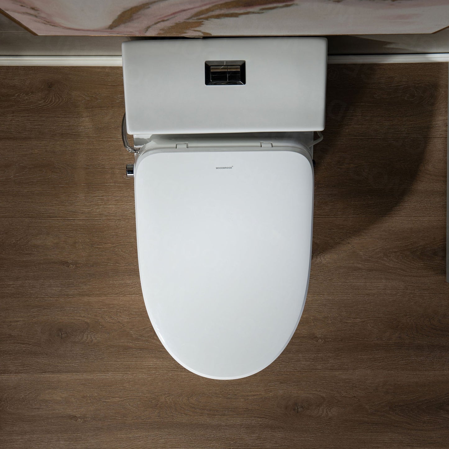 WOODBRIDGE T-0047 One Piece 1.1GPF/1.6 GPF Dual Flush Elongated Toilet with Advance Smart Bidet Toilet in White