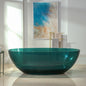 WOODBRIDGE 65-3/8" L x 29-1/8" W Transparent Green Stone Resin Freestanding Soaking Tub