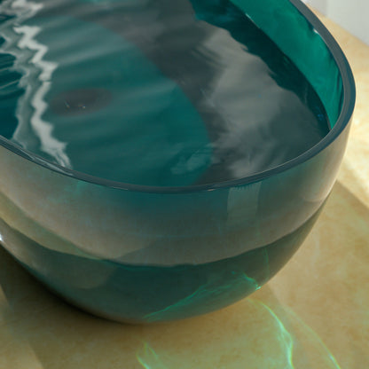 WOODBRIDGE 65-3/8" L x 29-1/8" W Transparent Green Stone Resin Freestanding Soaking Tub