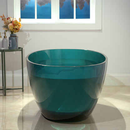 WOODBRIDGE 65-3/8" L x 29-1/8" W Transparent Green Stone Resin Freestanding Soaking Tub