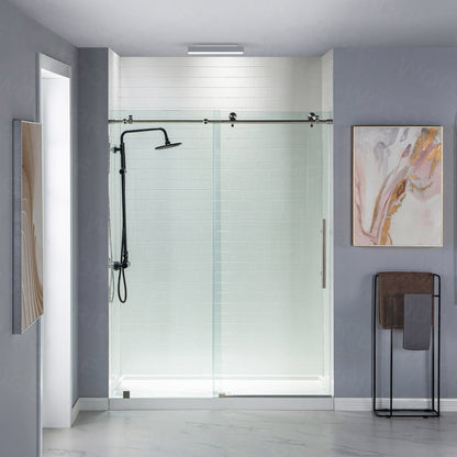 WOODBRIDGE MBSDC4876-B Frameless Shower Doors 44-48" Width x 76"Height with 3/8"(10mm) Clear Tempered Glass