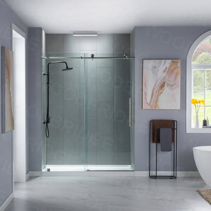 WOODBRIDGE MBSDC4876-B Frameless Shower Doors 44-48" Width x 76"Height with 3/8"(10mm) Clear Tempered Glass