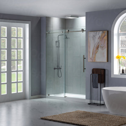 WOODBRIDGE MBSDC4876-B Frameless Shower Doors 44-48" Width x 76"Height with 3/8"(10mm) Clear Tempered Glass