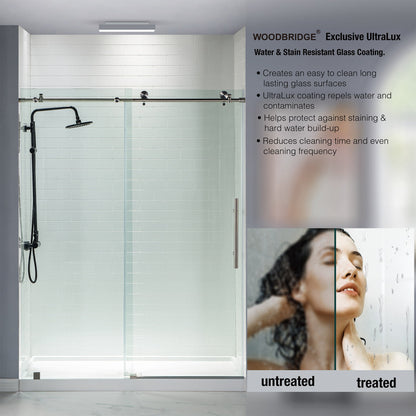 WOODBRIDGE MBSDC4876-B Frameless Shower Doors 44-48" Width x 76"Height with 3/8"(10mm) Clear Tempered Glass
