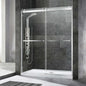 WOODBRIDGE Frameless Shower Doors 56-60" Width x 76"Height with 3/8"(10mm) Clear Tempered Glass, 2 Ways Opening & Double Sliding