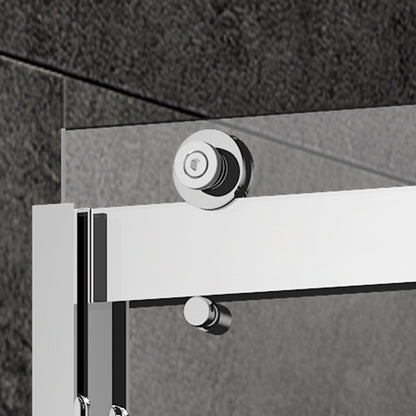 WOODBRIDGE Frameless Shower Doors 56-60" Width x 76"Height with 3/8"(10mm) Clear Tempered Glass, 2 Ways Opening & Double Sliding