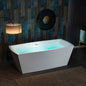 WOODBRIDGE 59" Acrylic Freestanding Double Ended Contemporary Soaking Tub