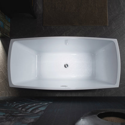 WOODBRIDGE 59" Acrylic Freestanding Double Ended Contemporary Soaking Tub