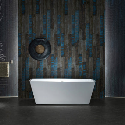 WOODBRIDGE 59" Acrylic Freestanding Double Ended Contemporary Soaking Tub