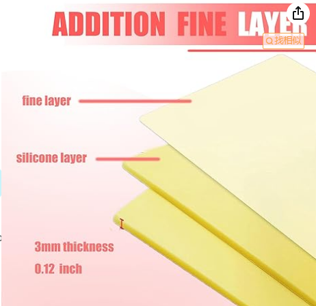 6 Pcs 3mm Tattoo Skin Practice Kit,12x8 in Thick Blank Silicone Fake Skin