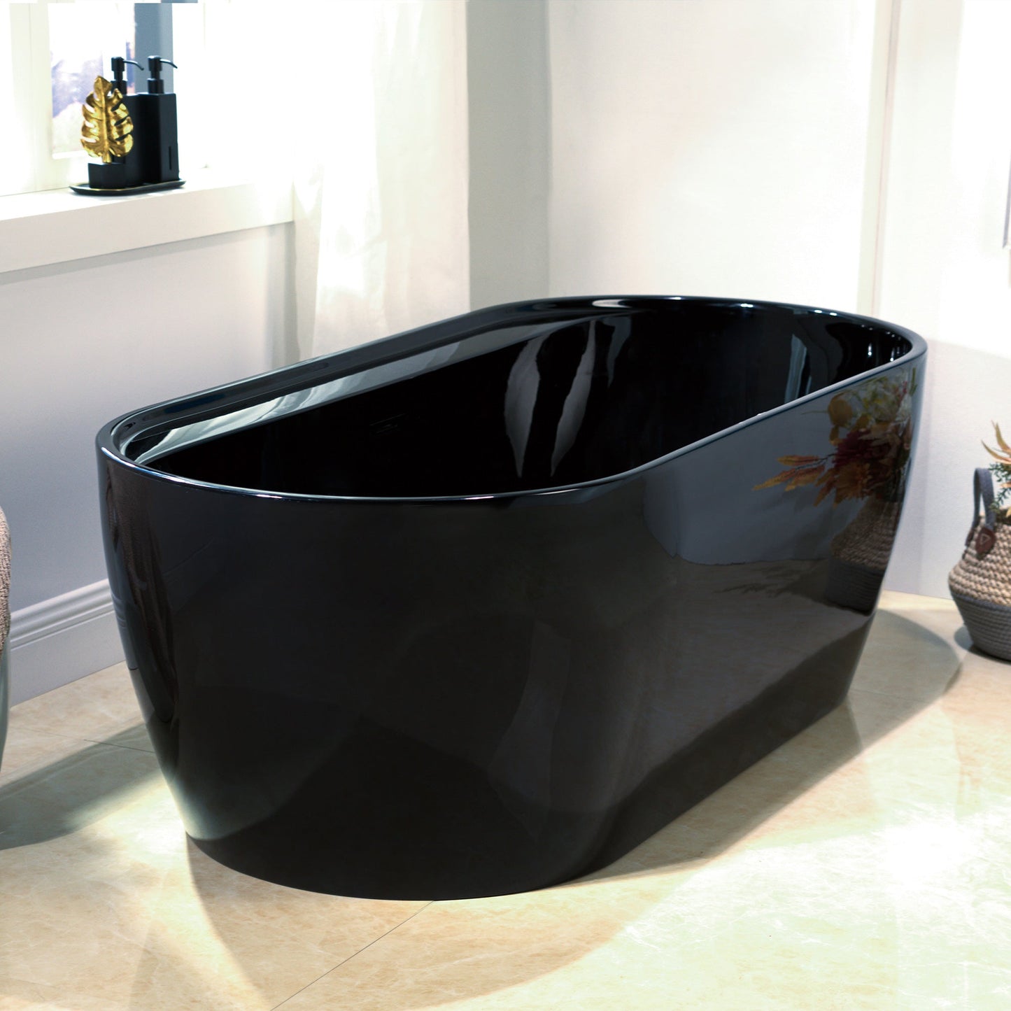 WOODBRIDGE 72" L x 35-3/8" W Freestanding Contemporary Acrylic Soaking Bathtub