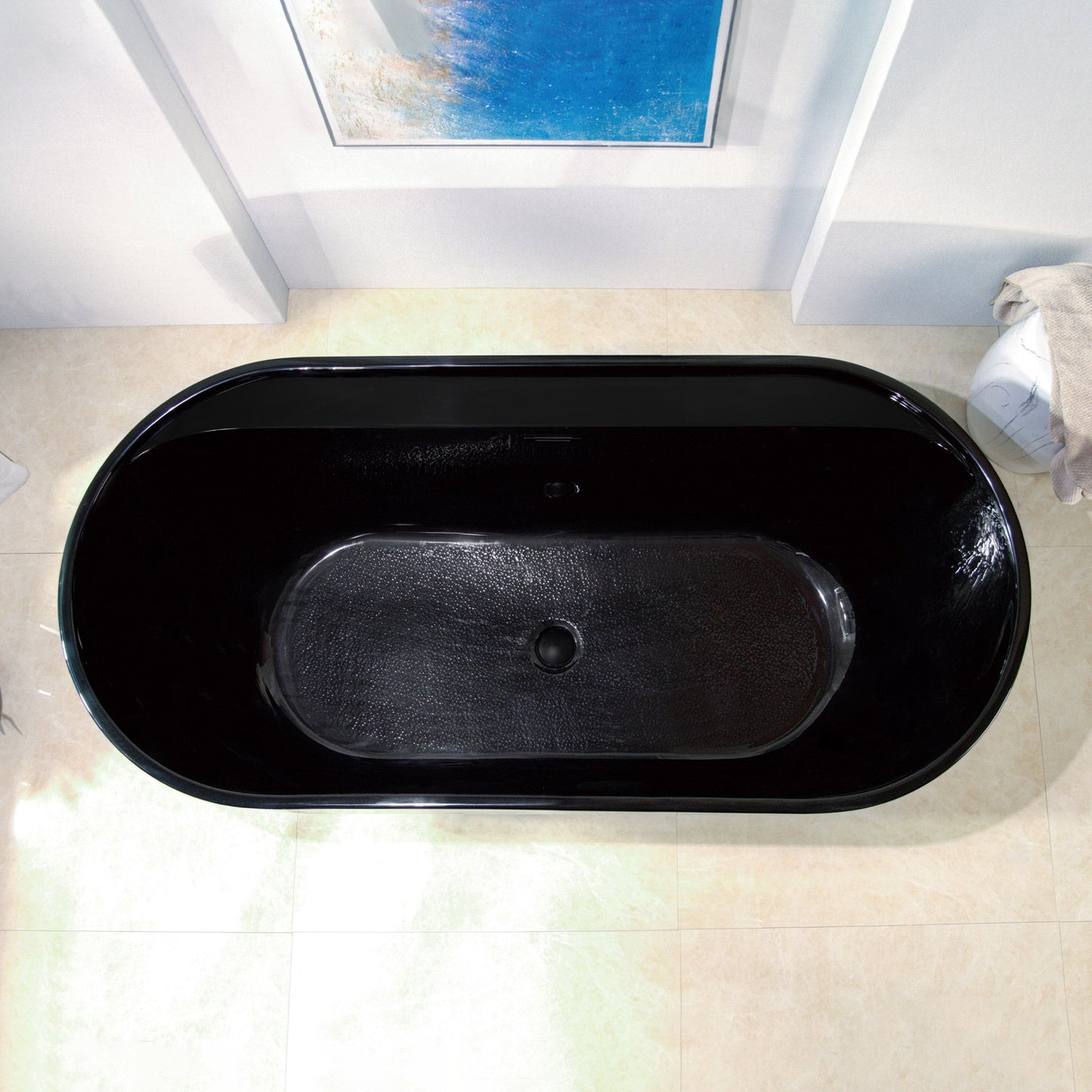 WOODBRIDGE 67" L x 31-1/2" W Freestanding Contemporary Acrylic Soaking Bathtub