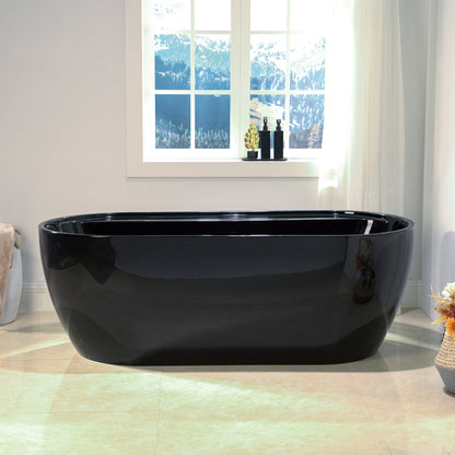WOODBRIDGE 67" L x 31-1/2" W Freestanding Contemporary Acrylic Soaking Bathtub