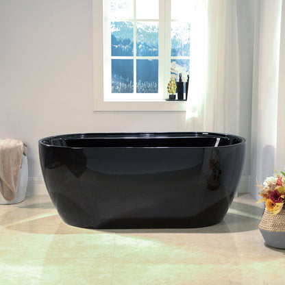 WOODBRIDGE 59" L x 31-1/2" W Freestanding Contemporary Acrylic Soaking Bathtub