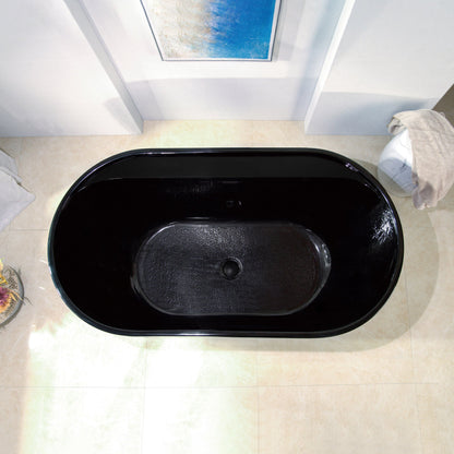 WOODBRIDGE 59" L x 31-1/2" W Freestanding Contemporary Acrylic Soaking Bathtub