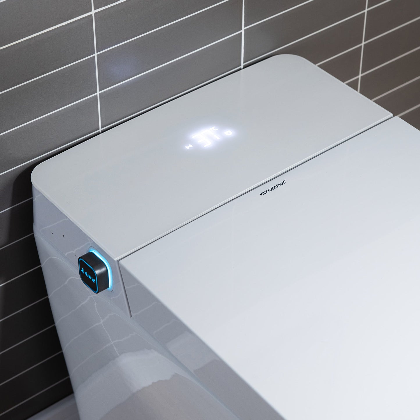 WOODBRIDGE EBT-WH01 One Piece Square Smart Bidet Toilet with Auto Open & Close, Foot Sensor, Auto Flush, Multiple Spray Modes, Heated Seat, Warm Water and Air Dryer, Auto LED Nightlight