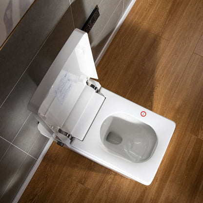 WOODBRIDGE EBT-WH01 One Piece Square Smart Bidet Toilet with Auto Open & Close, Foot Sensor, Auto Flush, Multiple Spray Modes, Heated Seat, Warm Water and Air Dryer, Auto LED Nightlight