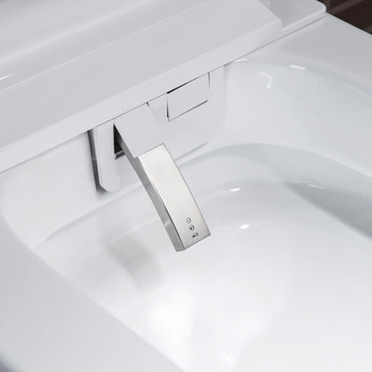 WOODBRIDGE EBT-WH01 One Piece Square Smart Bidet Toilet with Auto Open & Close, Foot Sensor, Auto Flush, Multiple Spray Modes, Heated Seat, Warm Water and Air Dryer, Auto LED Nightlight