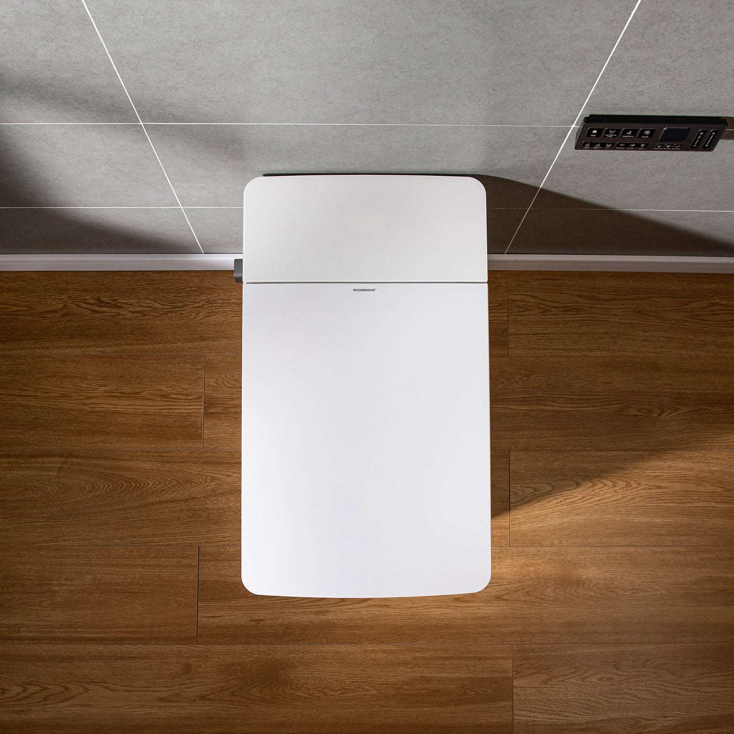 WOODBRIDGE EBT-WH01 One Piece Square Smart Bidet Toilet with Auto Open & Close, Foot Sensor, Auto Flush, Multiple Spray Modes, Heated Seat, Warm Water and Air Dryer, Auto LED Nightlight
