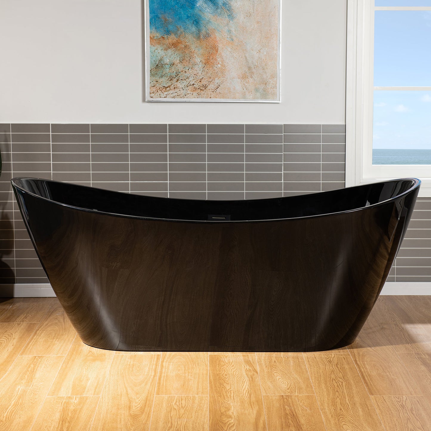 WOODBRIDGE 71" L x 31-1/2" W Freestanding Contemporary Acrylic Soaking Bathtub