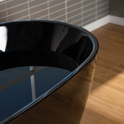WOODBRIDGE 59" L x 31-1/2" W Freestanding Contemporary Acrylic Soaking Bathtub