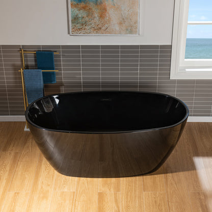 WOODBRIDGE 59" L x 31-1/2" W Freestanding Contemporary Acrylic Soaking Bathtub
