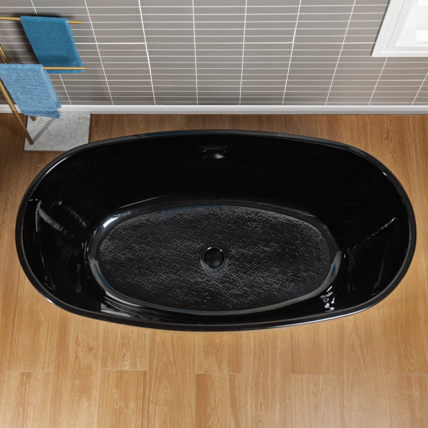 WOODBRIDGE 59" L x 31-1/2" W Freestanding Contemporary Acrylic Soaking Bathtub