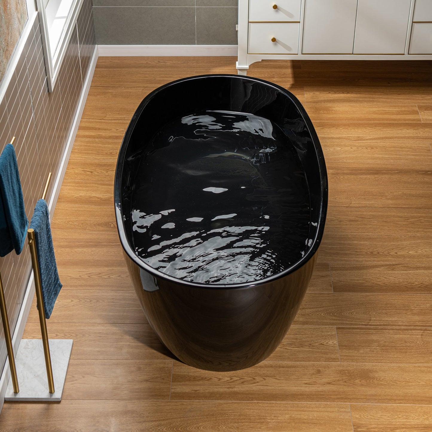 WOODBRIDGE 59" L x 31-1/2" W Freestanding Contemporary Acrylic Soaking Bathtub
