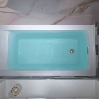 WOODBRIDGE 60" Acrylic Rectangular Alcove Soaking Bathtub in White with Left Drain
