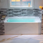 WOODBRIDGE 60" Acrylic Rectangular Alcove Soaking Bathtub in White with Left Drain