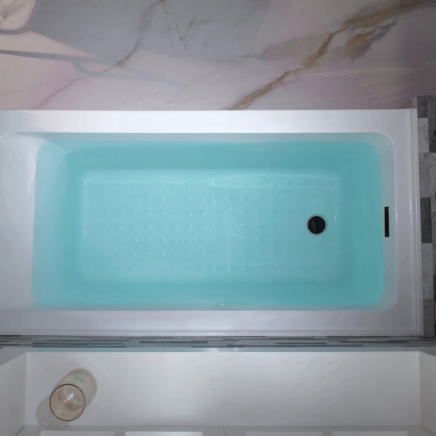 WOODBRIDGE 60" Acrylic Rectangular Alcove Soaking Bathtub in White with Left Drain