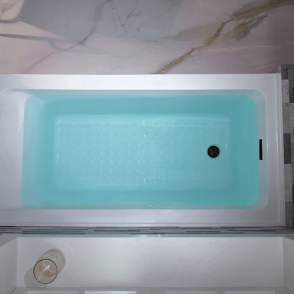 WOODBRIDGE 60" Acrylic Rectangular Alcove Soaking Bathtub in White with Left Drain