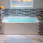 WOODBRIDGE 60" Acrylic Rectangular Alcove Soaking Bathtub in White with Right Drain