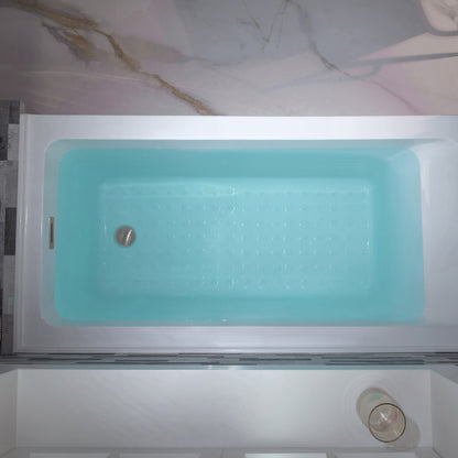 WOODBRIDGE 60" Acrylic Rectangular Alcove Soaking Bathtub in White with Right Drain
