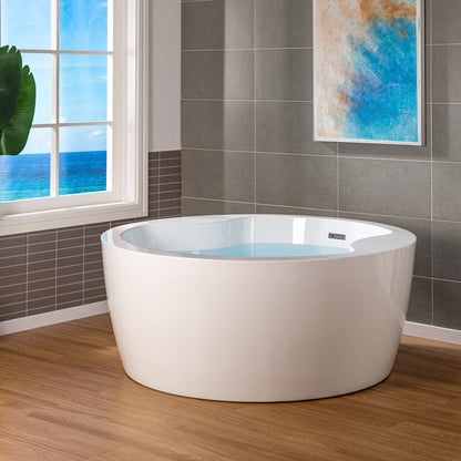 WOODBRIDGE 59" Acrylic Freestanding Round Double Soaking Tub