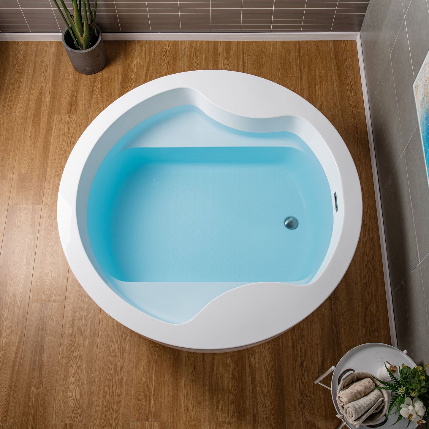 WOODBRIDGE 59" Acrylic Freestanding Round Double Soaking Tub