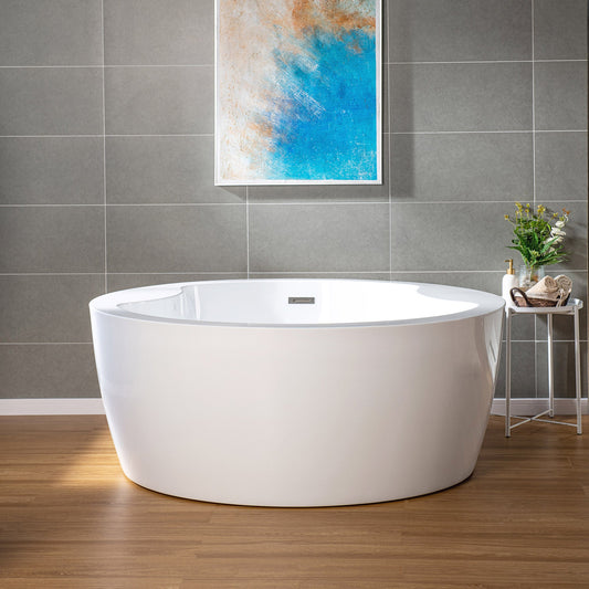 WOODBRIDGE 59" Acrylic Freestanding Round Double Soaking Tub