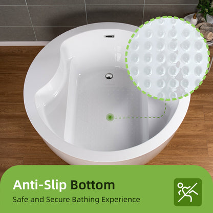 WOODBRIDGE 59" Acrylic Freestanding Round Double Soaking Tub