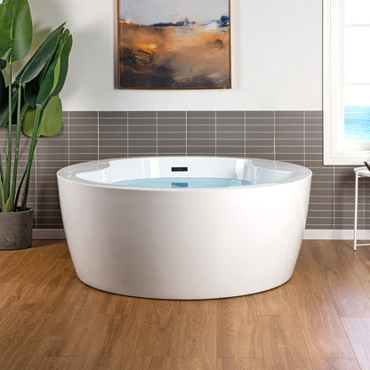 WOODBRIDGE 59" Acrylic Freestanding Round Double Soaking Tub
