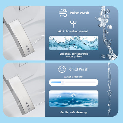 WOODBRIDGE EBT-WH01 One Piece Square Smart Bidet Toilet with Auto Open & Close, Foot Sensor, Auto Flush, Multiple Spray Modes, Heated Seat, Warm Water and Air Dryer, Auto LED Nightlight