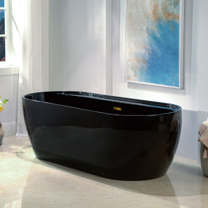 WOODBRIDGE 72" L x 35-3/8" W Freestanding Contemporary Acrylic Soaking Bathtub